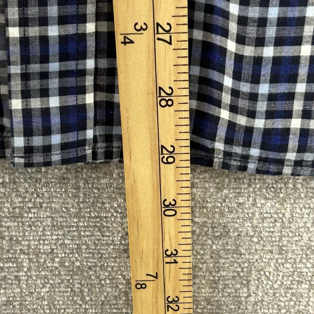 Banana Republic Shirt Men Size Large 100% Organic Cotton Plaid Long Sleeve‎